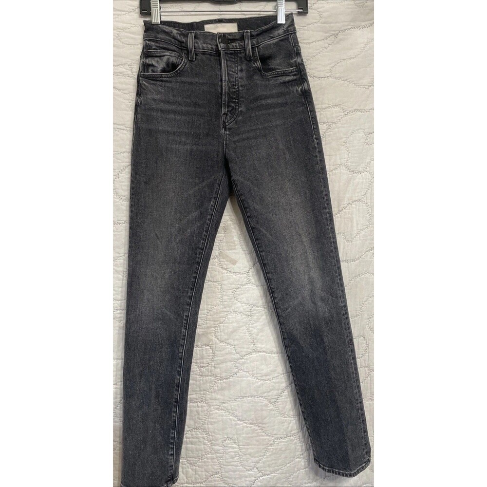 Mother Jeans Womens 24 Black Superior High Waisted Hiker Hover  Straight Denim